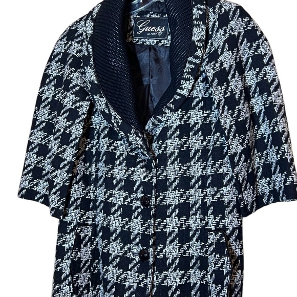 Guess Black and White Houndstooth Coat - Picture 3 of 15